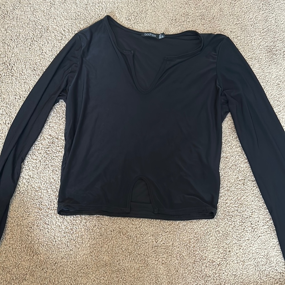 Boohoo black cut out long sleeve